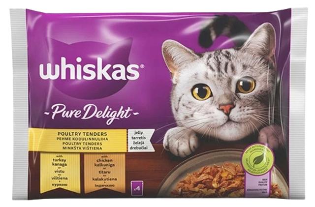 Whiskas kiisueine pehme kodulinnuliha valik  4*85g