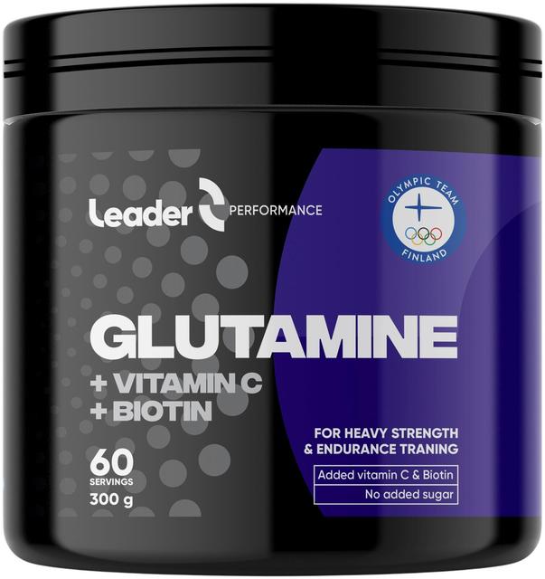 Leader Performance L-Glutamiini + C-vitamiini+ Biotiini urheilujuomajauhe 300 g
