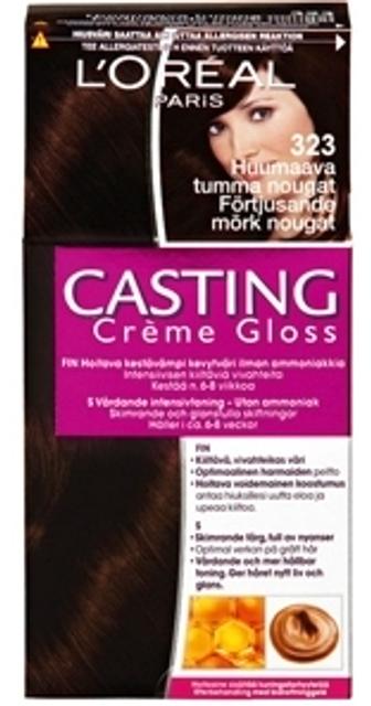 L'Oréal Paris Casting Crème Gloss 323 Dark Chocolate Tummanruskea Helmiäinen kevytväri 1kpl