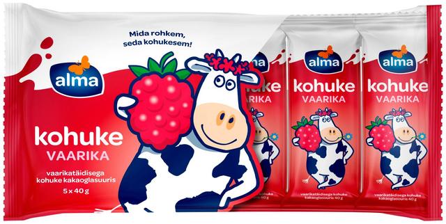 Alma kohuke vaarika kakaoglasuuris 5x40g