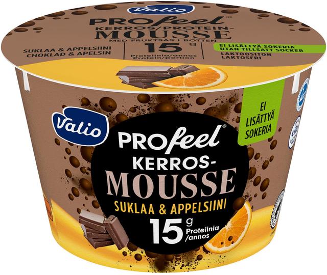 Valio PROfeel® kerrosmousse 150 g suklaa & appelsiini laktoositon