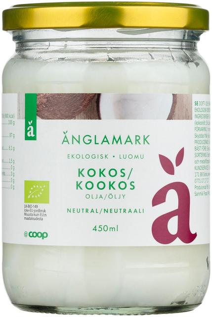 Änglamark kookosöljy neutral luomu 450 ml