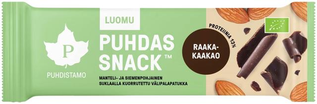 Puhdistamo Puhdas Snack™ Luomu mantelinen kaakaovälipalapatukka 40 g