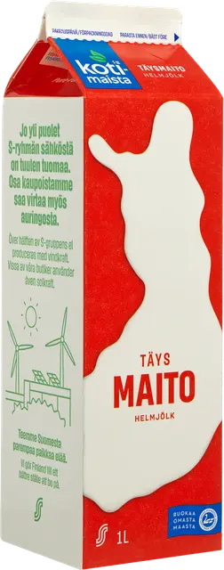 Kotimaista täysmaito 1l