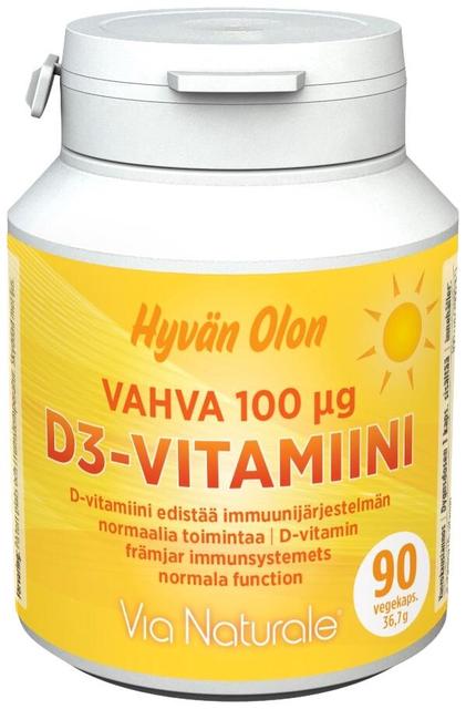Hyvän Olon Vahva D3-vitamiini100 µg 90 vegekaps Via Naturale