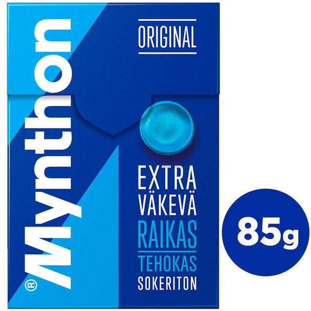 Mynthon Original Extra Väkevä sokeriton kurkkupastilli 85g