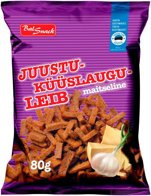 Juustu- ja küüslaugumaitseline leib 80g