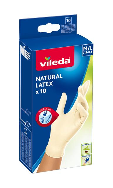 Vileda Natural Latex 10 kertakäyttökäsine koko M/L