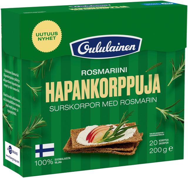 Oululainen Rosmariini Hapankorppu 200 g