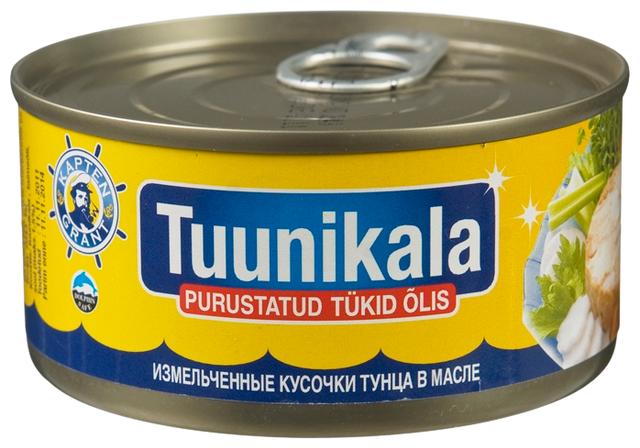 Tuunikala purustatud tükid õlis 185 g