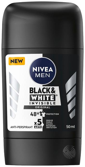 NIVEA MEN 50ml Black & White Invisible Original Deo Stick -antiperspirantti