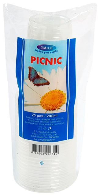 Joogitopsid Picnic läbipaistvad 200ml 25tk