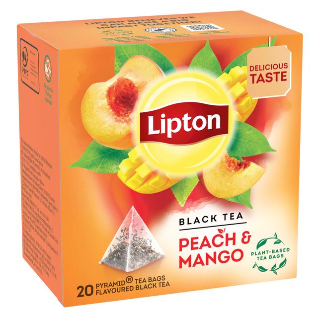 Lipton 20ps Peach Mango pyramidi musta tee