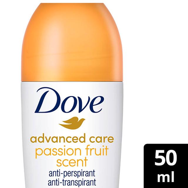 Dove 72h Advanced Care Passion Fruit Antiperspirantti Deodorantti Roll-on mukana kosteusvoide 50 ml
