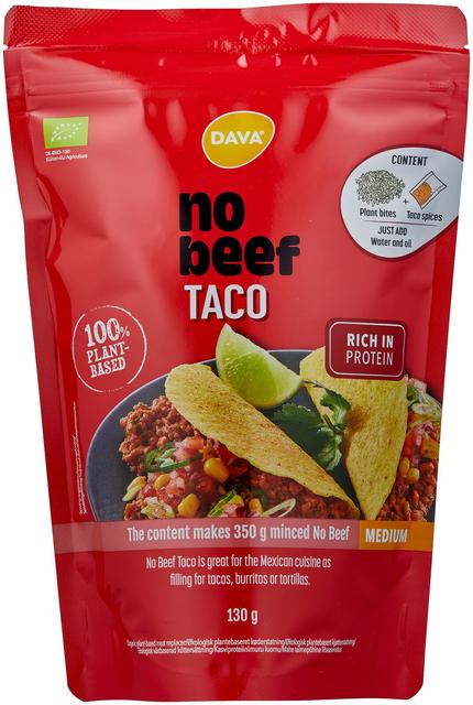 DAVA No Beef Taco luomu kasviproteiinimuru 130g