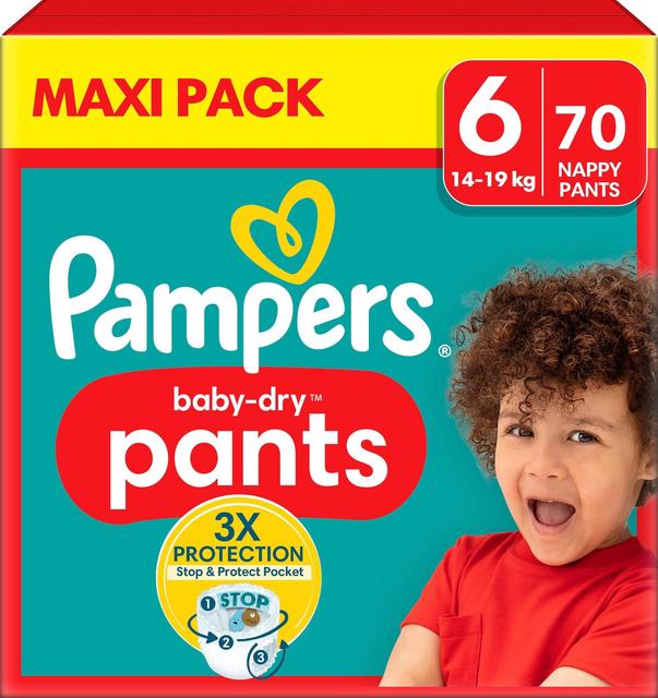 Pampers BabyDry Pants S6 14-19 kg 70kpl vaippa