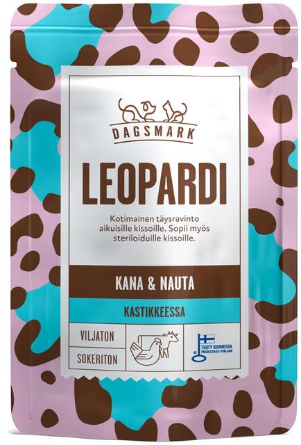 Dagsmark LEOPARDI kotimainen kissan täysravinto kanaa ja nautaa kastikkeessa 80 g