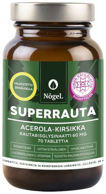Nogel Superrauta, acerola-kirsikka, 60 mg, 70 tbl