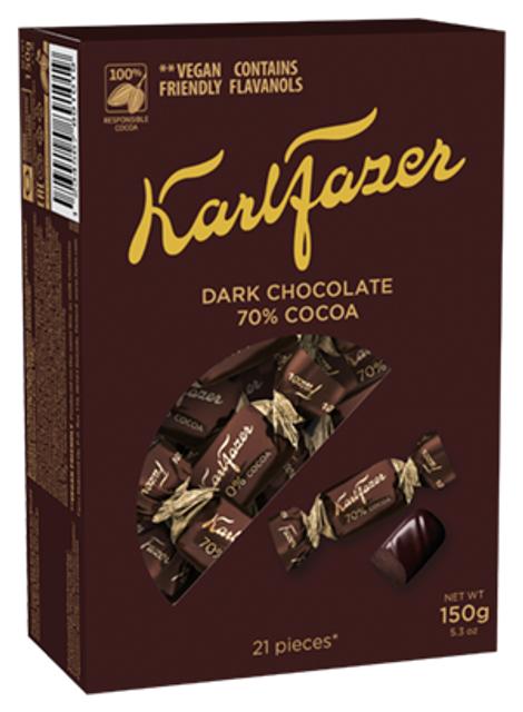 KARL FAZER Dark 70% kommikarp 150g