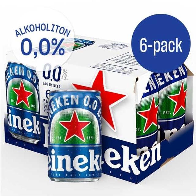 6 x Heineken alkoholiton olut 0,0% 0,33 l