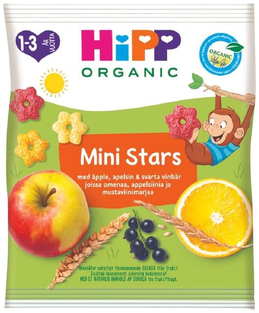 HiPP 30g Luomu Mini Stars Rapeita tähtiä viljasta ja hedelmästä 1-3 v