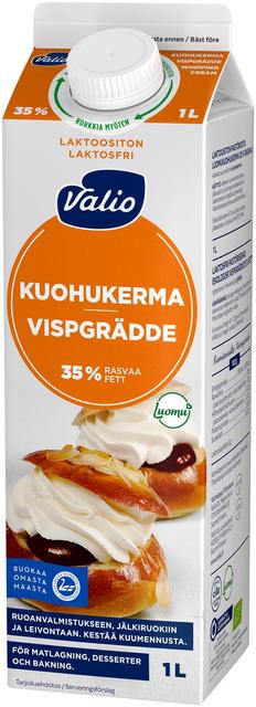 Valio kuohukerma 1 l laktoositon, luomu