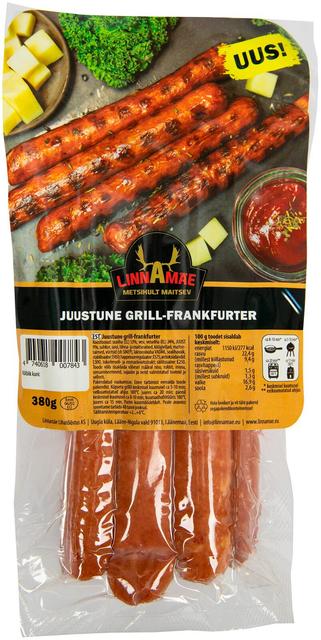 Juustune grill-frankfurter 380G