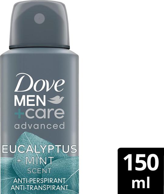 Dove Men+Care 72h Advanced Eucalyptus + Mint Antiperspirantti Deodorantti Spray mukana kosteusvoide 150 ml