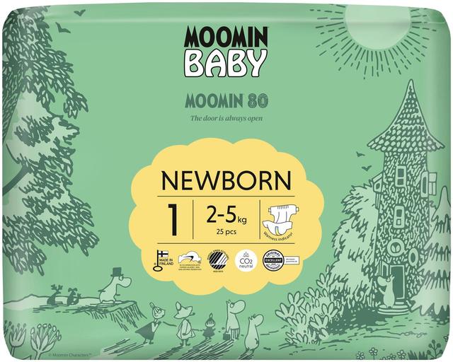 Moomin baby teipmähkmed 1 25tk 2-5kg