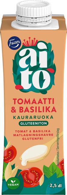 Fazer Aito Kauraruoka Tomaatti & Basilika, gluteeniton kauravalmiste ruoanlaittoon 2,5 dl