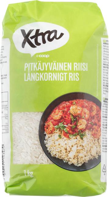 Xtra pitkäjyväinen riisi 1 kg