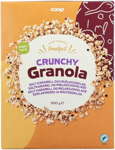 Coop crunchy granola suolakinuski ja maitosuklaa 500 g