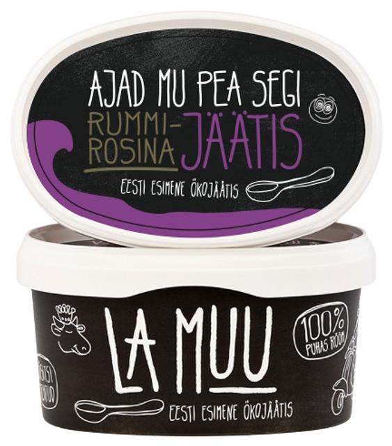 La Muu Rummi-rosinajäätis, öko, 400 g/500 ml