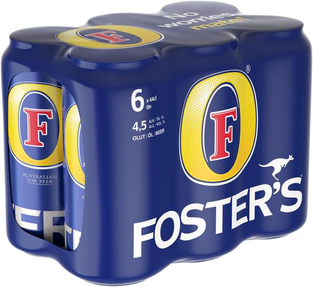 6 x Foster's olut 4,5% 0,44 l