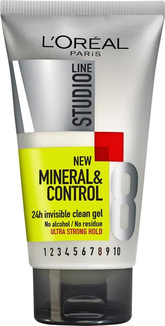 L'Oréal Paris Studio Line Mineral&Control Invisi CleanGel ultravoimakas muotoilugeeli, 8/10 150ml