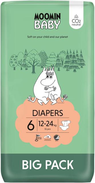 Moomin baby teipmähkmed 6 51tk 12-24kg