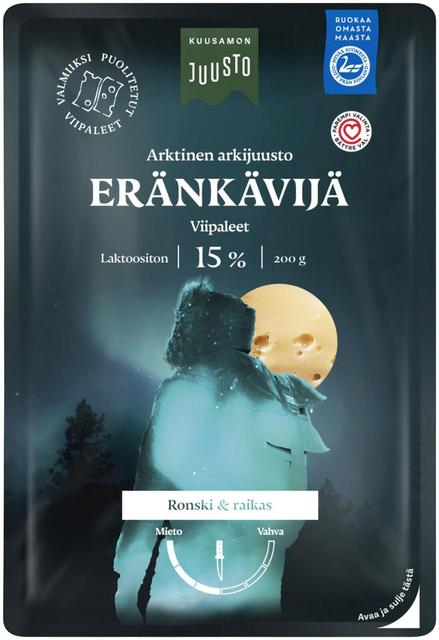 Kuusamon Juusto Eränkävijä 15% juustoviipale 200 g