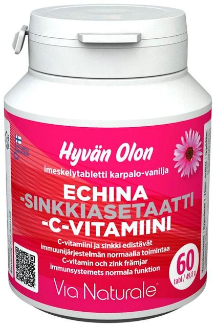 Hyvän Olon Echina-Sinkkiasetaatti-C-vitamiini 60 tabl Via Naturale