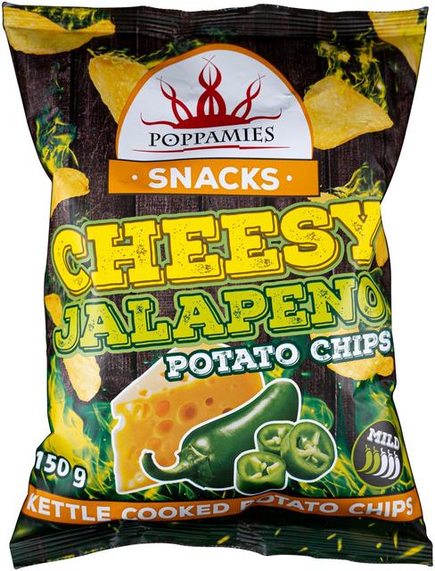 Poppamies Snacks Cheesy Jalapeno Potato Chips perunalastut 150g