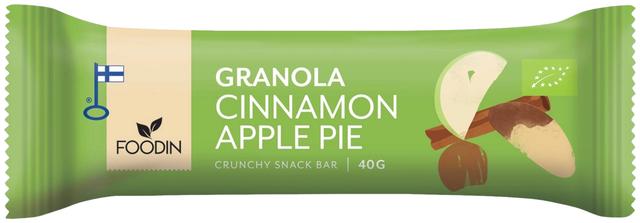 Foodin Granola bar Cinnamon Apple pie, luomu 40g