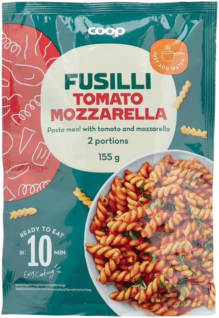 Coop pasta-ateria Fusilli & tomaatti-mozzarella 155 g