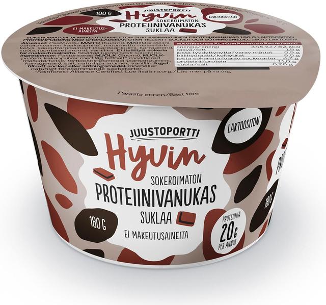 Juustoportti Hyvin proteiinivanukas 180 g suklaa laktoositon