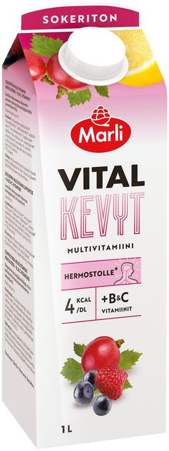 Marli Vital Kevyt Multivitamiini mehujuoma 1L +B ja C -vitamiinit