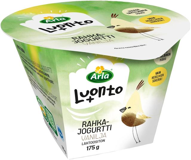 Arla Luonto+ vaniljarahkajogurtti 175 g laktoositon