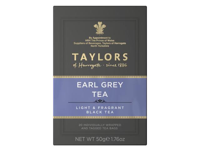 Taylors of Harrogate Earl Grey musta pussitee 20ps