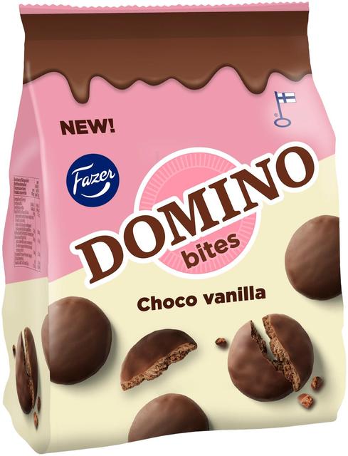 Fazer Domino Bites Choco Vanilla herkuttelukeksi 185g