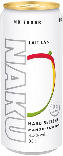 Laitilan Naku Hard Seltzer Mango-Passion 4,5% 0,33L long drink
