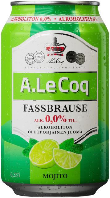 A. Le Coq Fassbrause 0,0 % Mojito 0,33 l tlk