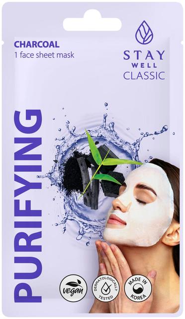 Stay Well Classic Sheet Mask - Charcoal Purifying