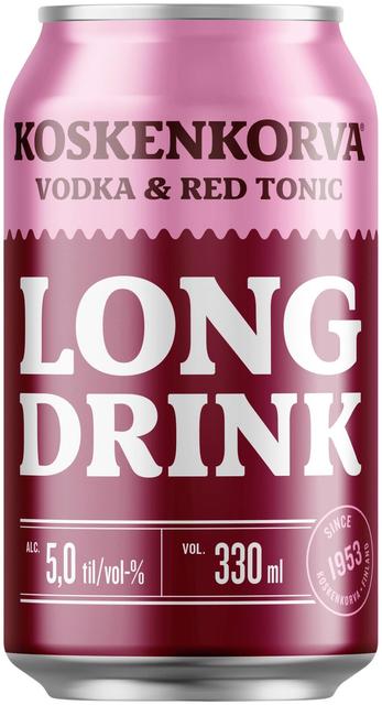 Koskenkorva Long Drink Vodka Red 5% 33cl CAN